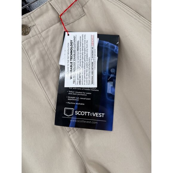 Scottevest Tech-Enabled Hidden Cargo Pants Teflon Travel 10 Pockets 38x34 - Picture 3 of 15